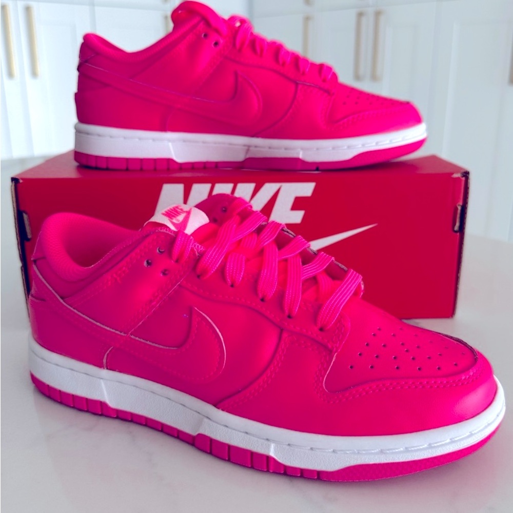 Nike Dunk Low Hyper Pink Sneakers. Brand new. Worn one time (barely).